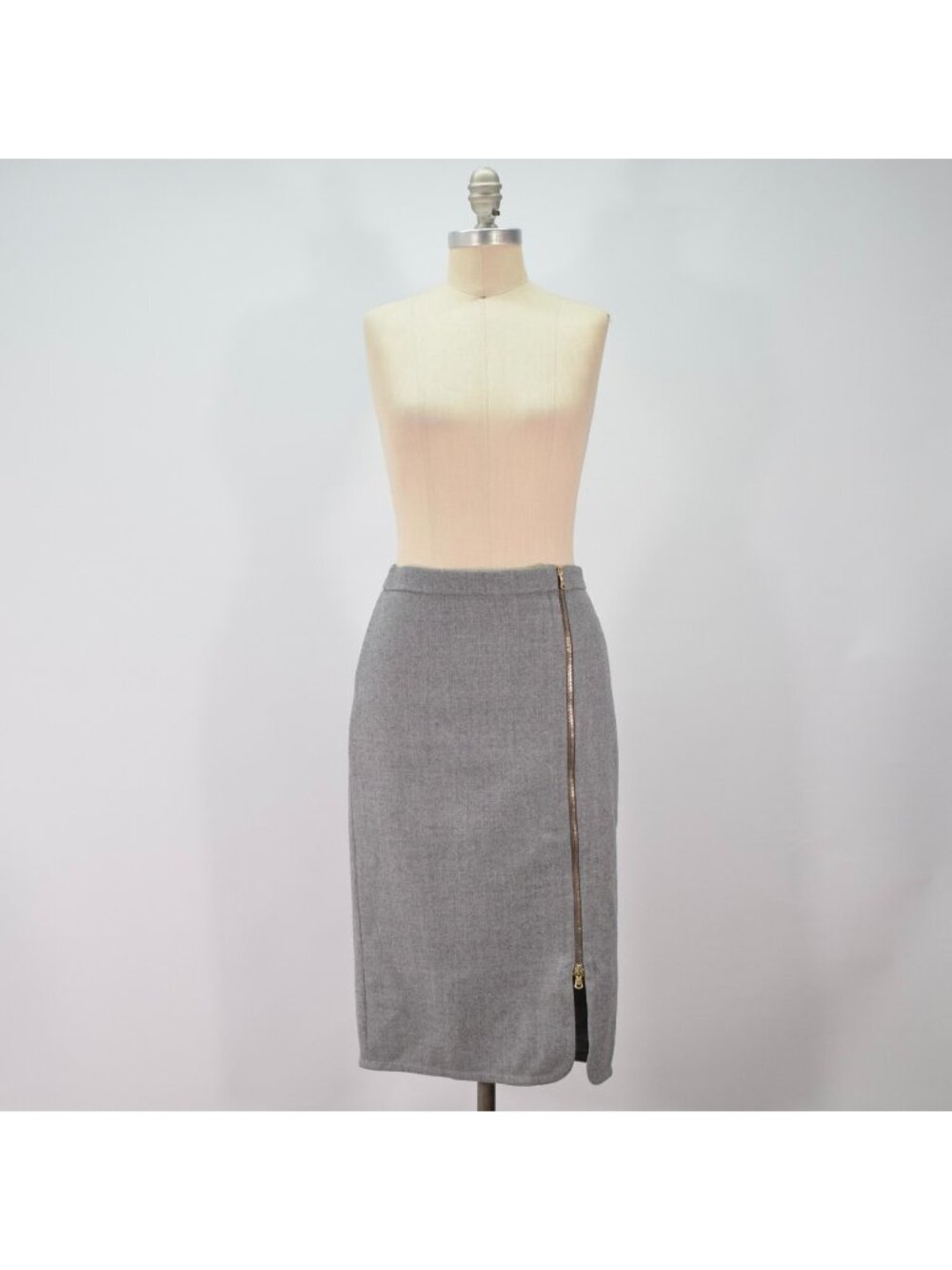 J.Crew Gray Wool Flannel Tulip-Hem Pencil Skirt